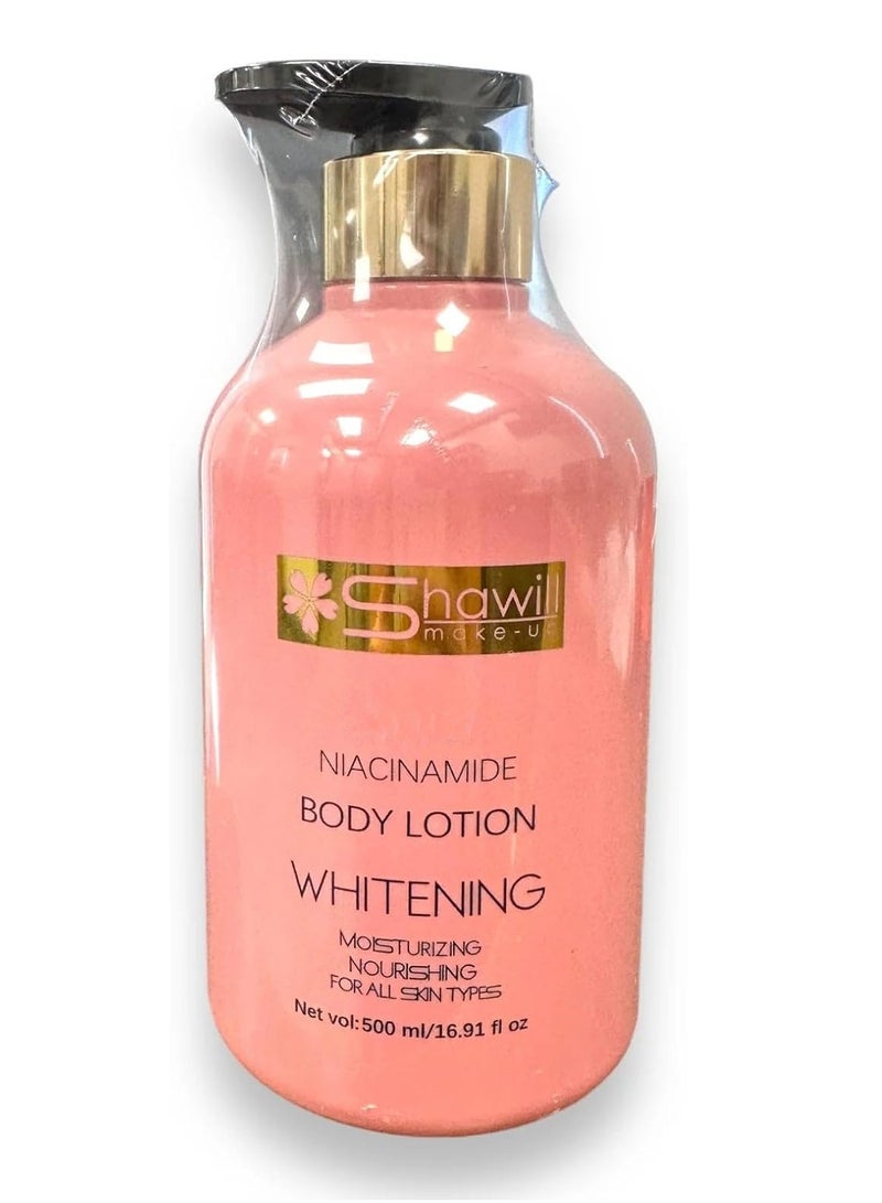 Shawill sakura body lotion 500ml niacinamide cherry whitening brighten moisturizing nourish dry skin - Image 3