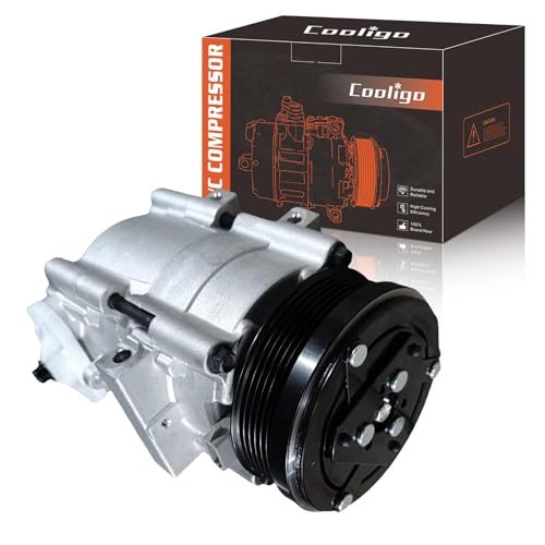 COOLIGO Air Conditioner AC Compressor Fit for Ford Cougar Excursion F-250 F-350 Mustang Lincoln Mark,Replaces 4L3Z19703AB 4L3Z19703AC - Image 1