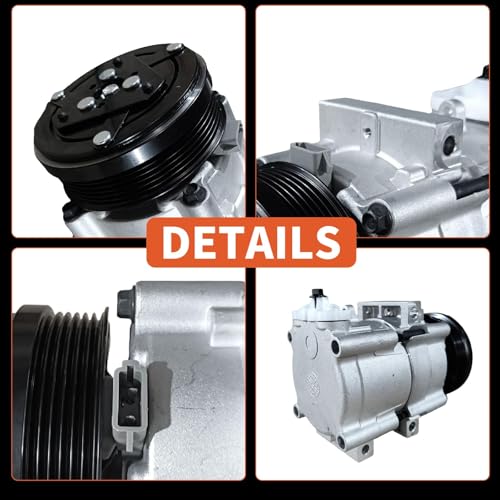 COOLIGO Air Conditioner AC Compressor Fit for Ford Cougar Excursion F-250 F-350 Mustang Lincoln Mark,Replaces 4L3Z19703AB 4L3Z19703AC - Image 5