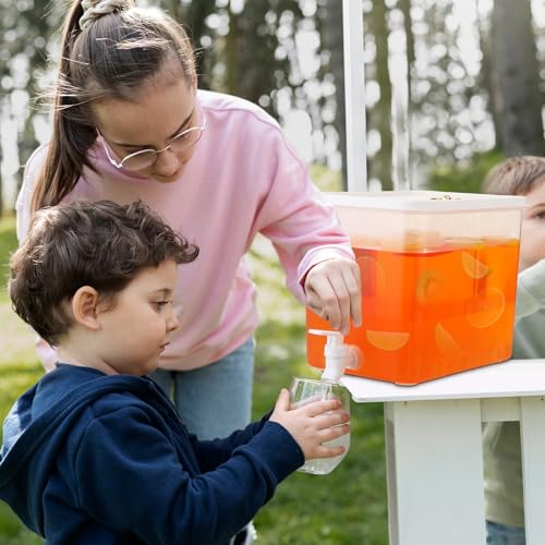 Domensi 1 Pack 2 Gallon Drink Dispenser for Fridge with Spigot Water Dispenser Leak Proof Lids Filter Screen Beverage Juice Container Sealed Plastic Lemonade Milk Cold Hot Drink Tea Jug for Party - Image 3