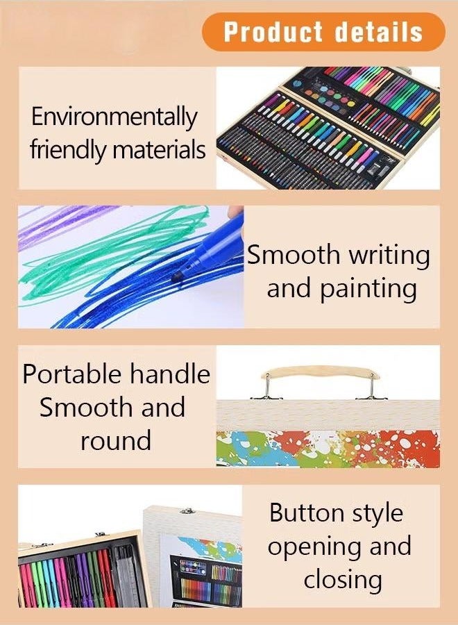 كيلا مجموعة فنية مكونة من 180 قطعة، صندوق رسم فني مع ألوان زيتية، وأقلام تلوين، وأقلام تلوين، وأقلام تحديد، وكعكات ألوان مائية، وملحقات أخرى، مجموعة لوازم الرسم المحمولة الفاخرة، أدوات رسم عالية الجودة وآمنة، مثالية للأطفال والكبار للرسم والتخطيط والتلوين. - Image 3