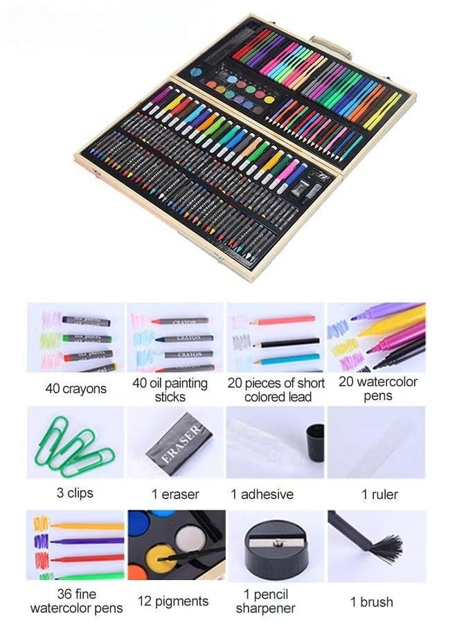 كيلا مجموعة فنية مكونة من 180 قطعة، صندوق رسم فني مع ألوان زيتية، وأقلام تلوين، وأقلام تلوين، وأقلام تحديد، وكعكات ألوان مائية، وملحقات أخرى، مجموعة لوازم الرسم المحمولة الفاخرة، أدوات رسم عالية الجودة وآمنة، مثالية للأطفال والكبار للرسم والتخطيط والتلوين. - Image 2