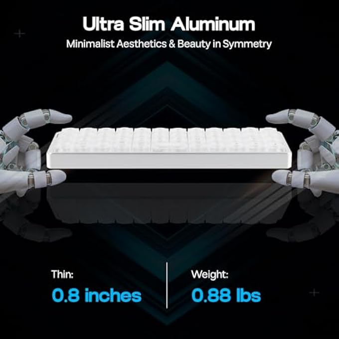 rayihni LUMA40 LOW PROFILE MECHANICAL KEYBOARD WITH QMK/VIA & CNC METAL, TRANSPARENT PC KEYCAP, HOT-SWAP, KAILH LINEAR SWITCH, 2.4GHZ/BT/USB, 40% WIRELESS GAMING KEYBOARD FOR MAC/WIN - Image 2