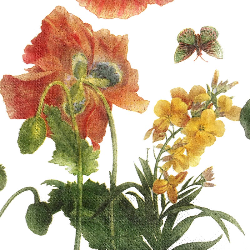 Zelten Colored Paper Napkins, 20 Count Shabby Chic Napkins for Wedding, Dinner Tea Party Shower (Poppy Flower) - Image 3
