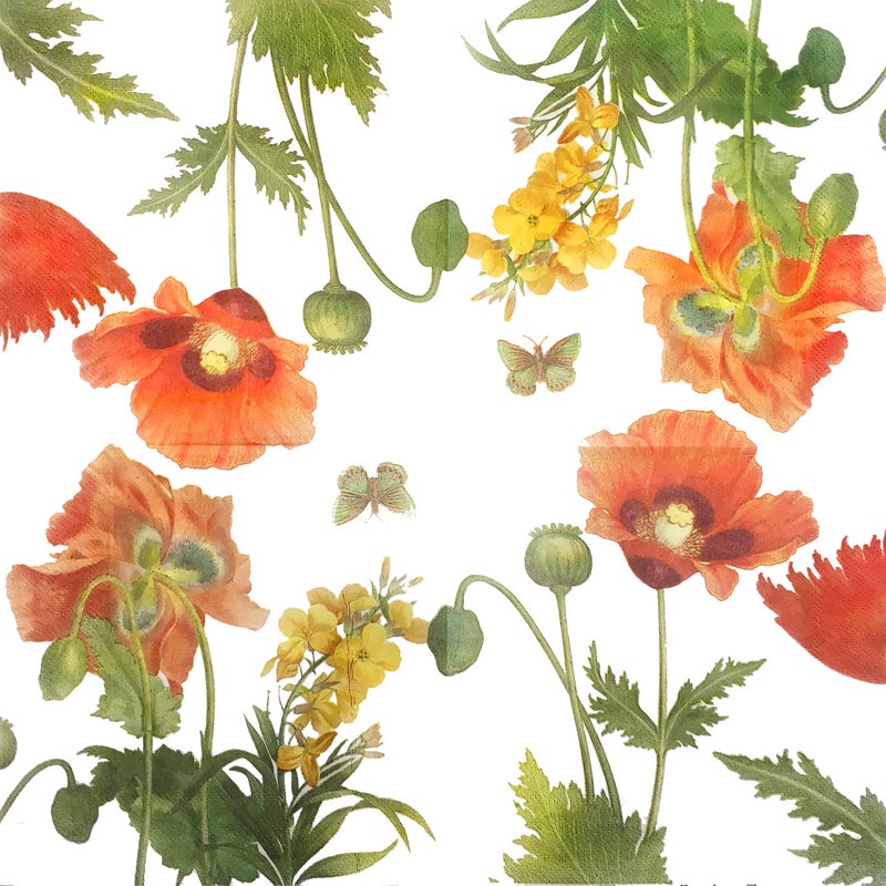 Zelten Colored Paper Napkins, 20 Count Shabby Chic Napkins for Wedding, Dinner Tea Party Shower (Poppy Flower) - Image 1