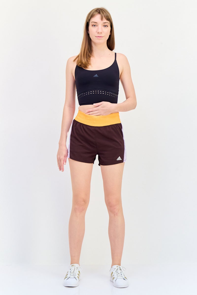 Adidas Women Sportswear Fit Hyperglam Running Shorts, Brown  - Image 4