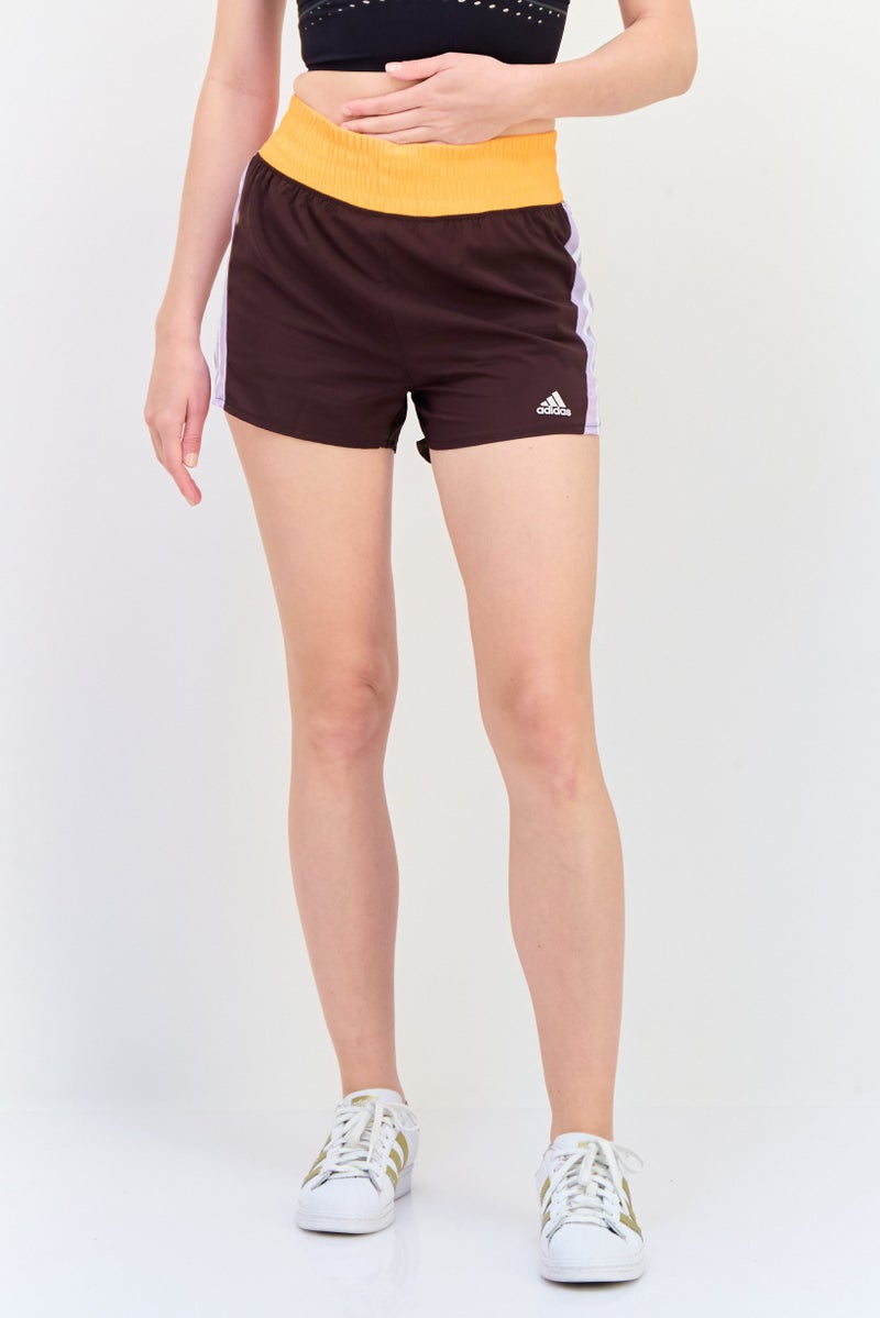 Adidas Women Sportswear Fit Hyperglam Running Shorts, Brown  - Image 1