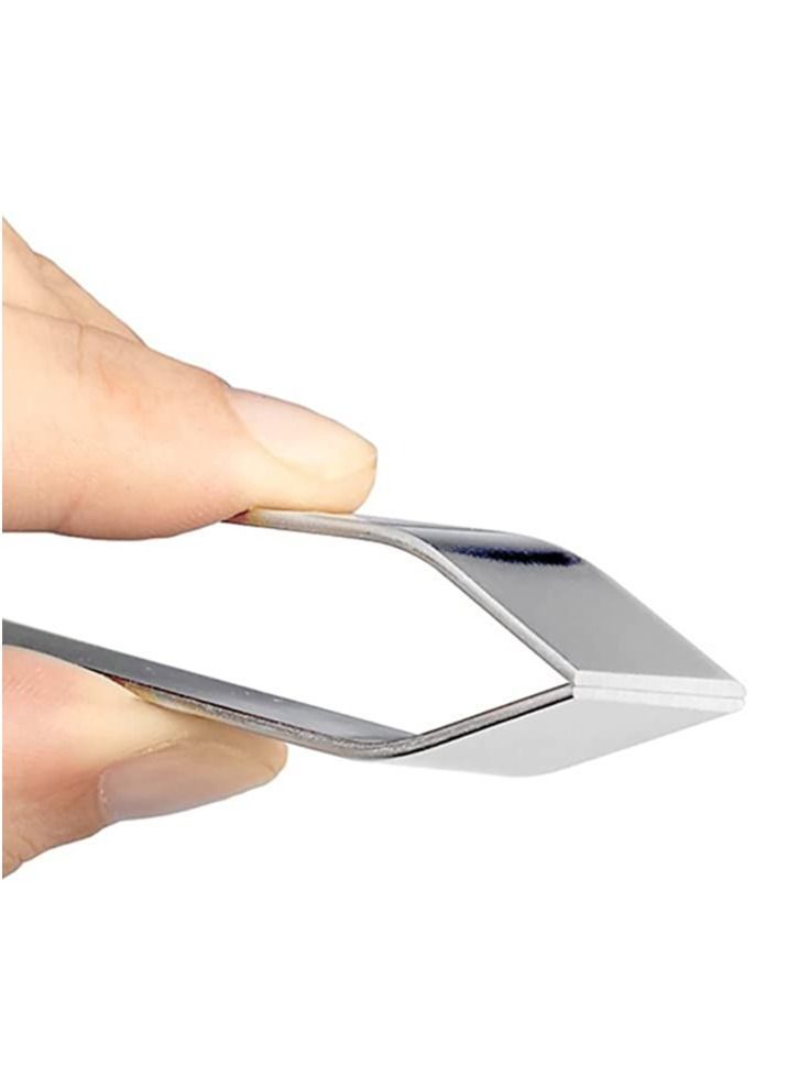 NIBEMINENT 2 Pieces Fish Bone Tweezers Set Includes Stainless Steel Tongs Scale Scraper Removers Flat and Slant Pliers for Chef Cooking Utensils, Sea Food, Beauty Tools - Image 2