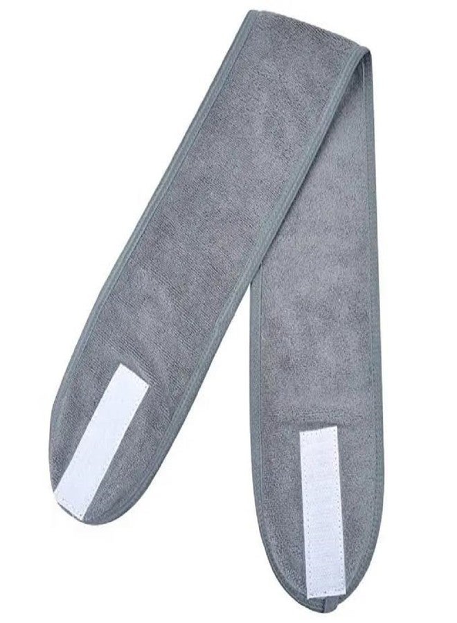 PARVY Spa Facial Headband -Stretchable Terry Cloth Head Wrap for Bath, Makeup, Sports, Shower, Yoga & Gym | Adjustable, Non-Slip, Soft Polycotton Elastic Band (Grey, Standard) - Image 2
