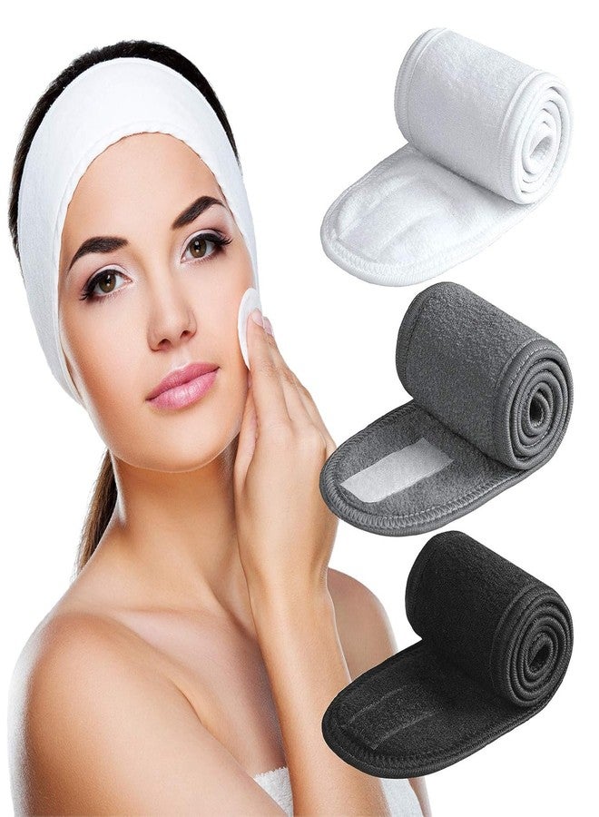 PARVY Spa Facial Headband -Stretchable Terry Cloth Head Wrap for Bath, Makeup, Sports, Shower, Yoga & Gym | Adjustable, Non-Slip, Soft Polycotton Elastic Band (Grey, Standard) - Image 1