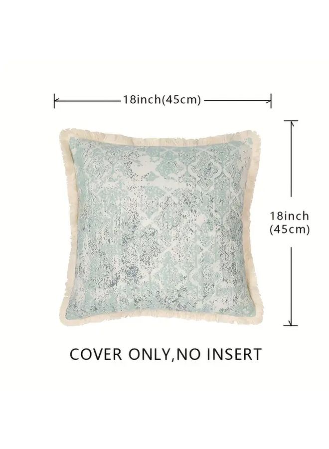 Linen Style Mint Green Decorative Throw Pillow Cover 18x18 Inch For Home Decor - Image 4
