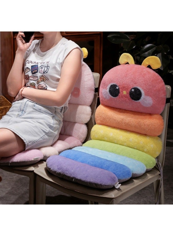 Caterpillar Series Seat Cushion Plush Toy Student Seat Cushion Fart Cushion Class Dormitory Sedentary Chair Cushion-Color:Pink-Height:38cm*90cm - Image 4