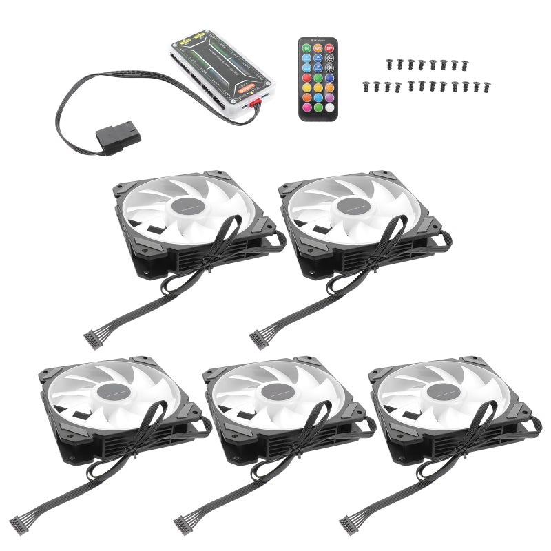 📦 مجموعة مروحة تبريد كمبيوتر RGB بقياس 5 سم مع وحدة تحكم قياسية - Image 1