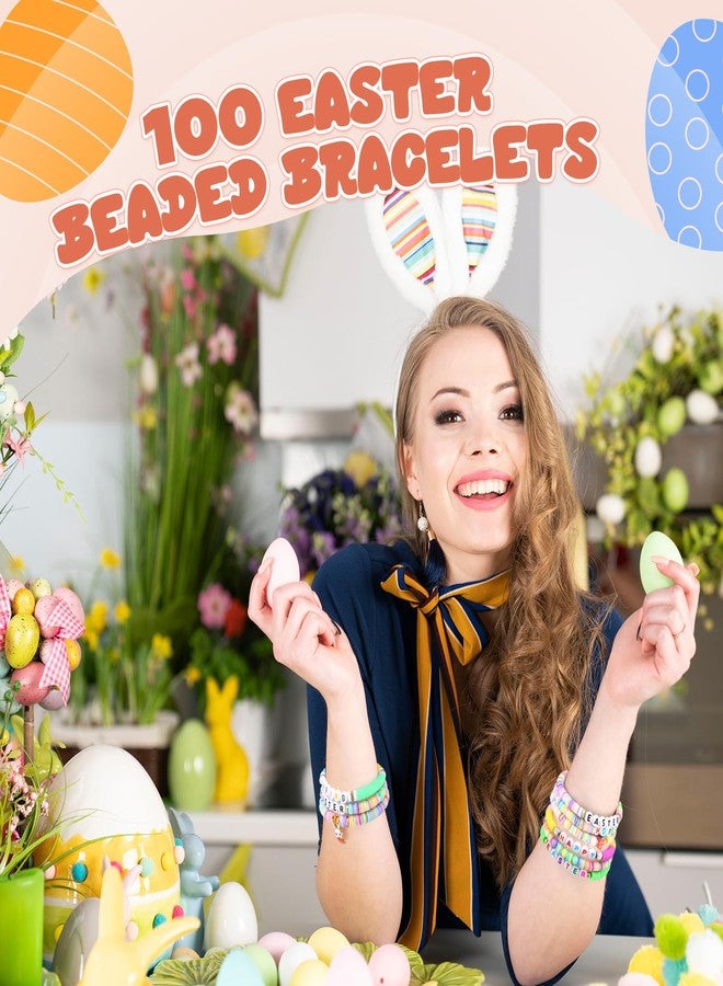 Equsion 100 Pcs Preppy Friendship Bracelets for Women Heishi Surfer Clay Stackable Bead Valentine Boho Y2k Bracelets Gifts, Circumference of 6.7 inches, polymer clay, no gemstone - Image 5