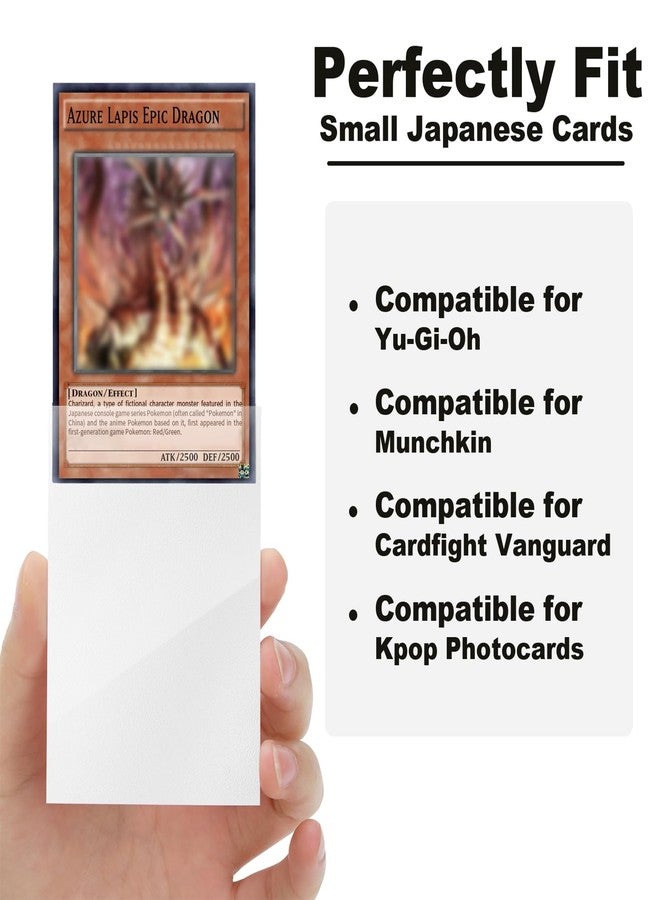 Fabmaker 200 Pack Japanese Sized Trading Card Sleeves, Small Card Sleeves Deck Protector for Yu-Gi-Oh, Cardfight Vanguard & Photocards, Study & Never Tear, Back-Textured Perfect Shuffling, White - Image 5