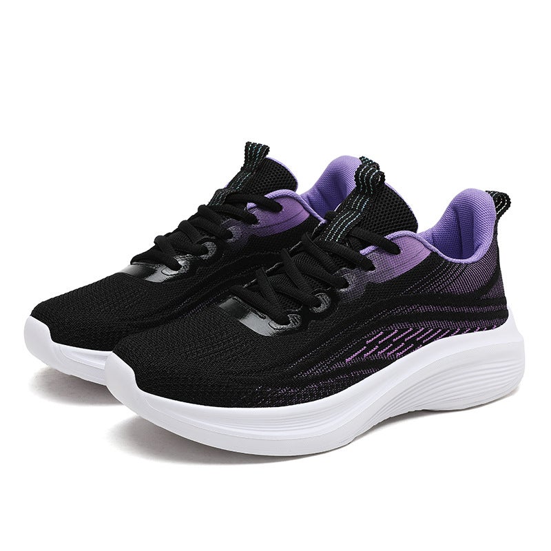 Brand Girls sneaker Womens Special Running Shoes for Junior High School Students Womens Shoes for High School Entrance Examination Sports Rope Skipping Running Shoes Black purple 