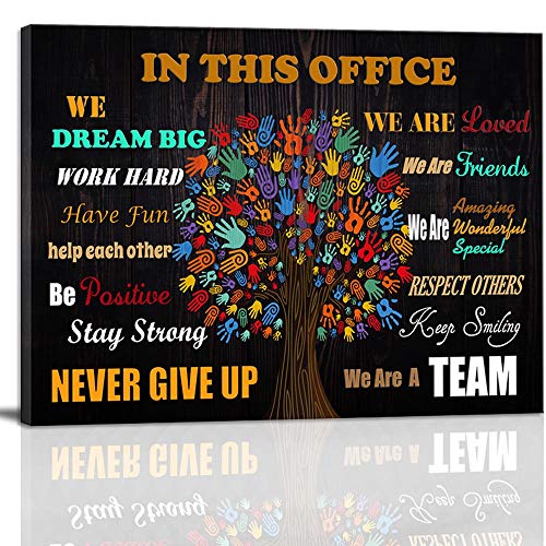Deergar Wall Art for Office Motivational Wall Art Inspirational Poster Quotes Office Wall Decor for Girls Women Room Décor Canvas Print Framed Rustic Canvas Art Framed In This Office 16x24inch Ready to Hang - Image 1