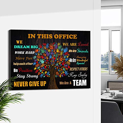 Deergar Wall Art for Office Motivational Wall Art Inspirational Poster Quotes Office Wall Decor for Girls Women Room Décor Canvas Print Framed Rustic Canvas Art Framed In This Office 16x24inch Ready to Hang - Image 5