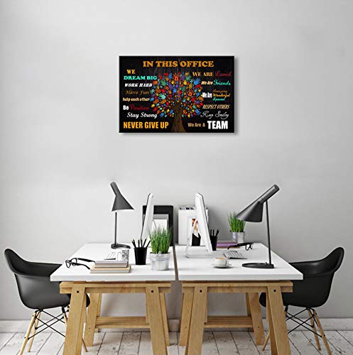 Deergar Wall Art for Office Motivational Wall Art Inspirational Poster Quotes Office Wall Decor for Girls Women Room Décor Canvas Print Framed Rustic Canvas Art Framed In This Office 16x24inch Ready to Hang - Image 3