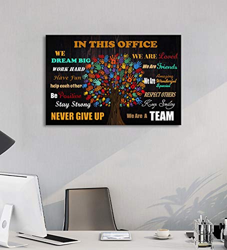Deergar Wall Art for Office Motivational Wall Art Inspirational Poster Quotes Office Wall Decor for Girls Women Room Décor Canvas Print Framed Rustic Canvas Art Framed In This Office 16x24inch Ready to Hang - Image 2