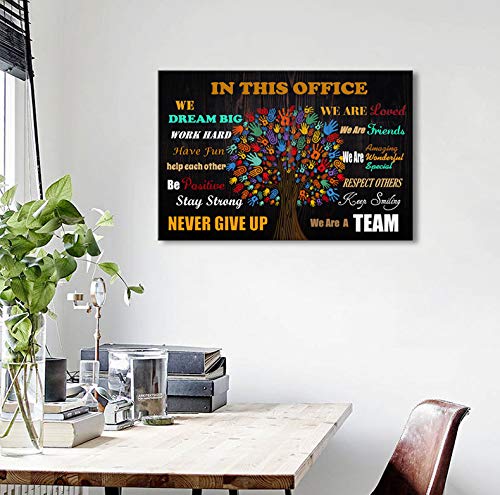 Deergar Wall Art for Office Motivational Wall Art Inspirational Poster Quotes Office Wall Decor for Girls Women Room Décor Canvas Print Framed Rustic Canvas Art Framed In This Office 16x24inch Ready to Hang - Image 4