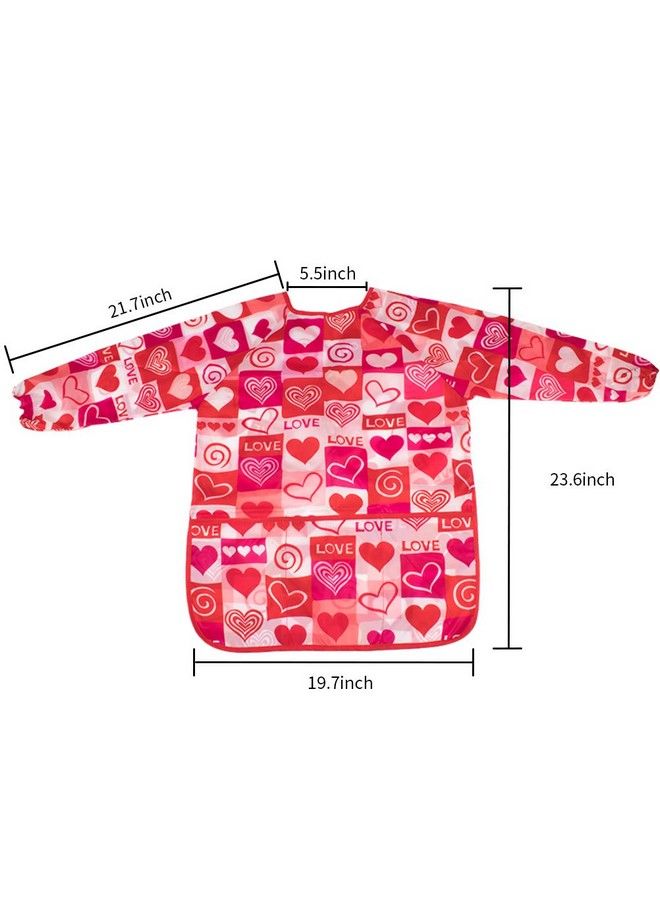 Cubaco 2 Pack Kids Art Smock Kids Waterproof Painting Apron Children Artist Apron With Long Sleeve And 3 Pockets - Image 4