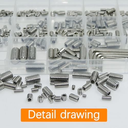 AvrestYPT 300 Pcs 24 Size Set Screws Assortment Kit (M3, M4, M5, M6, M8) Metric & SAE Allen Set Screws for Bathroom Fixture Metric Bolt Assortment for Door Knobs, Faucets, Plumbing - Image 4