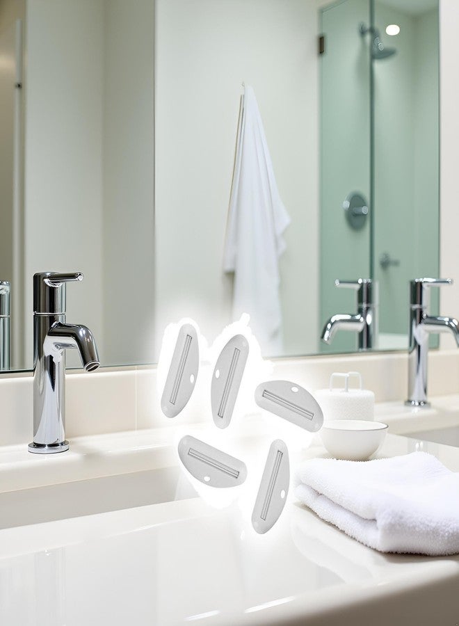 Zhuluck 5Pcs White Toothpaste Squeezer,Plastic Toothpaste Tube Squeezer Dispenser,Toothpaste Clips for Saving Toothpaste,Bathroom Safety, Aids and Accessories，Tube Squeezers - Image 5