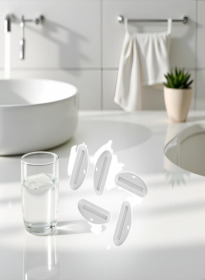 Zhuluck 5Pcs White Toothpaste Squeezer,Plastic Toothpaste Tube Squeezer Dispenser,Toothpaste Clips for Saving Toothpaste,Bathroom Safety, Aids and Accessories，Tube Squeezers - Image 2