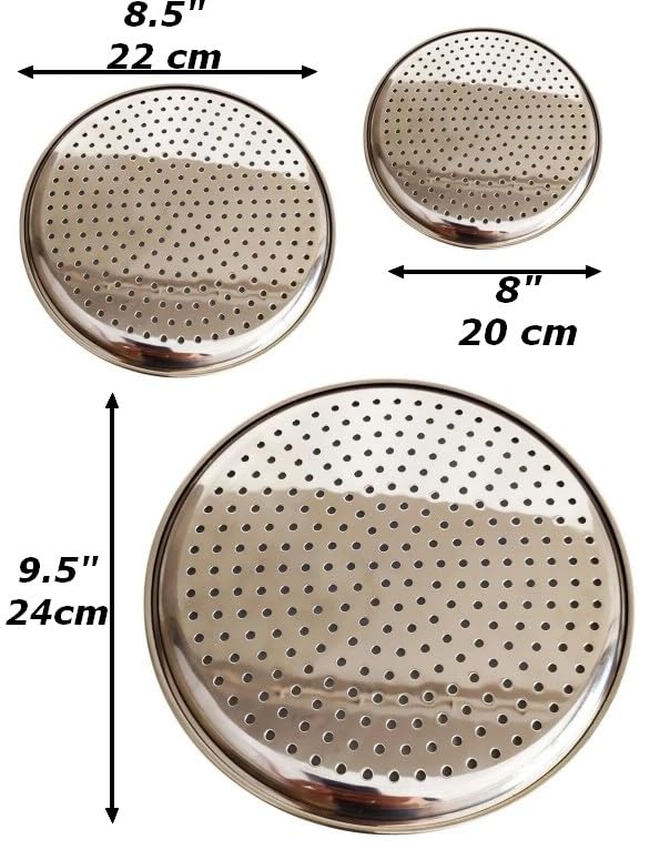 trmaker Stuffed leaves Cooking Apparatus for Prevents Sticking- Stainless Steel Non-stick Tray set 8"(20 cm), 8.5"(22 cm), 9.5"(24cm) - Cooking Lid,Tray Set for Stuffed Dishes, Grape Leaf,Dolma - Set of 3 - Image 2
