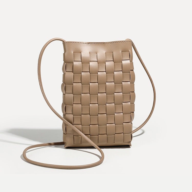 Woven Mobile Phone Bag Women'S 2024 Korean Style New Fashion Shoulder Bag Simple Small Fresh Casual Crossbody Bag - Image 4