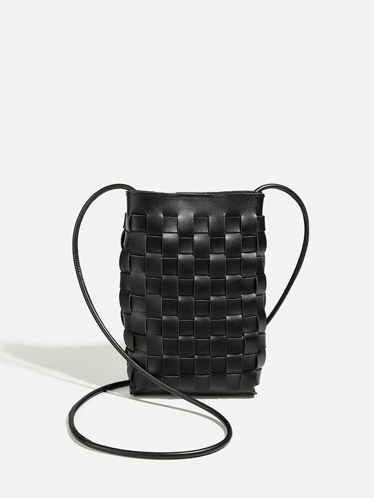 Woven Mobile Phone Bag Women'S 2024 Korean Style New Fashion Shoulder Bag Simple Small Fresh Casual Crossbody Bag - Image 1