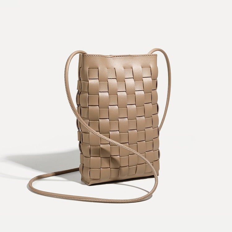 Woven Mobile Phone Bag Women'S 2024 Korean Style New Fashion Shoulder Bag Simple Small Fresh Casual Crossbody Bag - Image 3