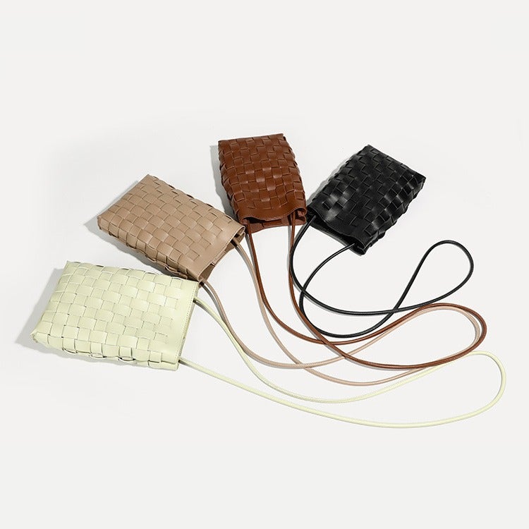 Woven Mobile Phone Bag Women'S 2024 Korean Style New Fashion Shoulder Bag Simple Small Fresh Casual Crossbody Bag - Image 5
