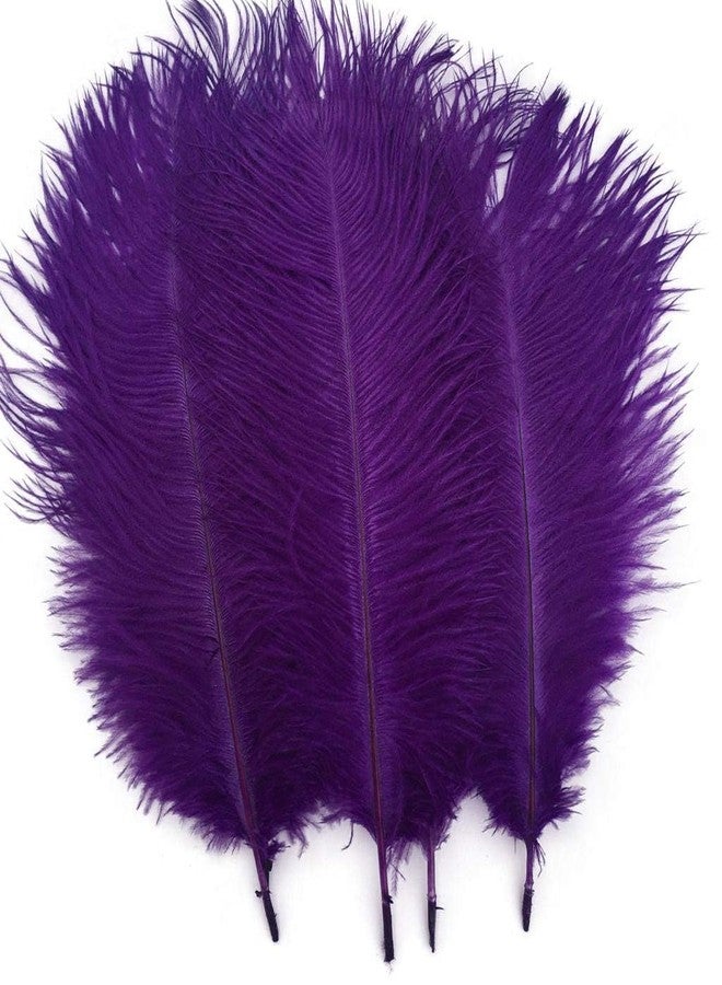 Shekyeon Purple 10-12inch 25-30cm Ostrich Feather Home Decoration DIY Craft Pack of 10 - Image 1