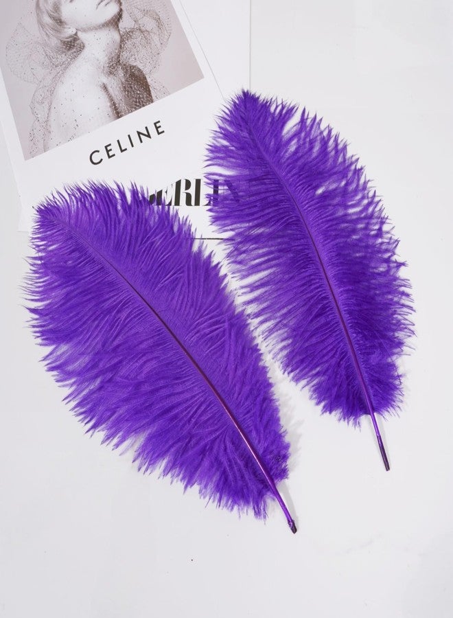 Shekyeon Purple 10-12inch 25-30cm Ostrich Feather Home Decoration DIY Craft Pack of 10 - Image 5