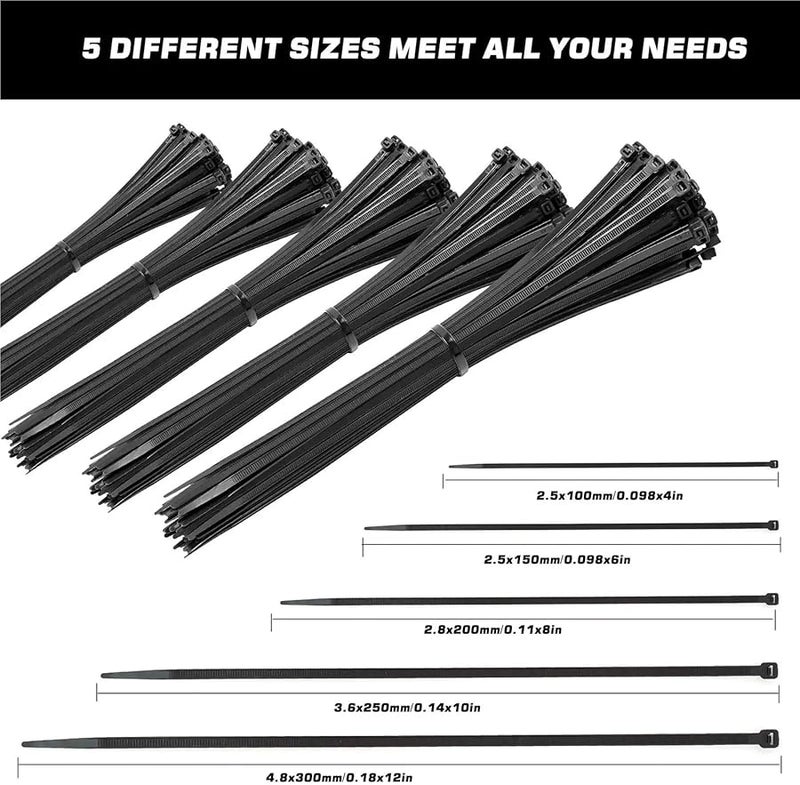 500 قطعة من روابط الكابلات النايلون ذاتية القفل مقاس 2.5 × 100 مم لإصلاح السيارات والاستخدام الصناعي - Image 4