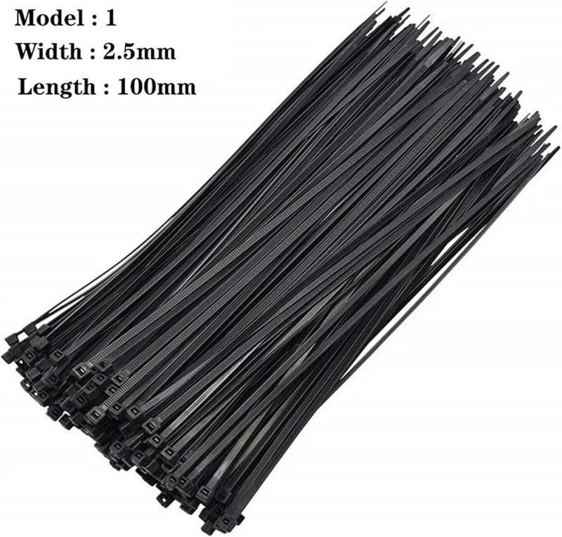 500 قطعة من روابط الكابلات النايلون ذاتية القفل مقاس 2.5 × 100 مم لإصلاح السيارات والاستخدام الصناعي - Image 3