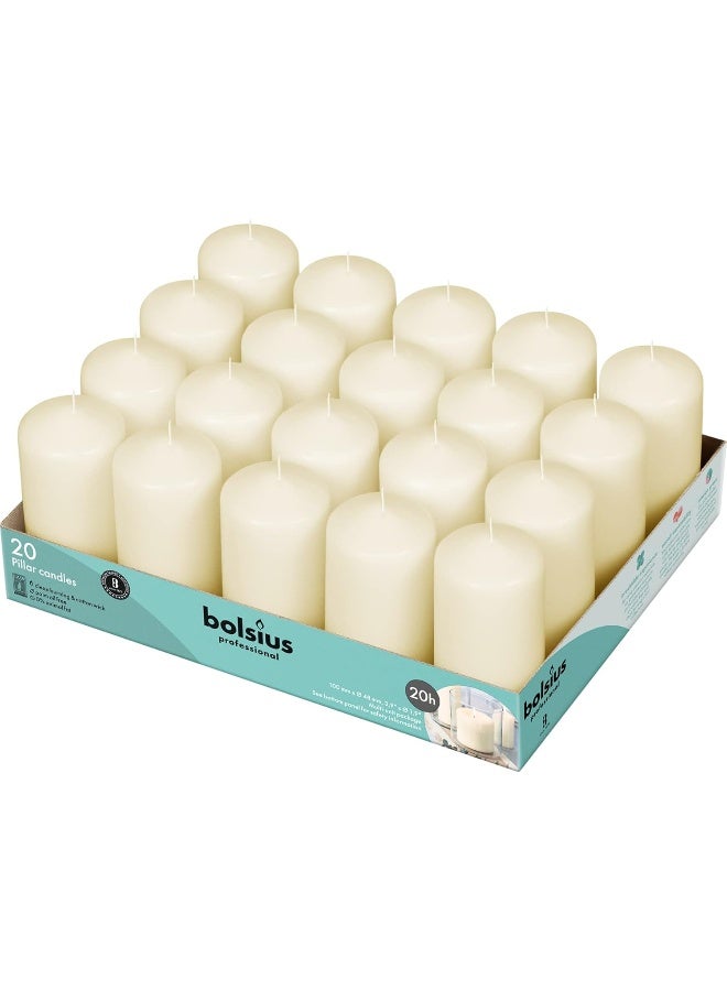 BOLSIUS Ivory Pillar Candles 20 Pack 2x4 inch Pillar Candle Set 20 Hours Dripless Smokeless Clean Burning Dinner Candles Premium Europen Quality Palm Oil Free 0 Animal Fat Party Candles - Image 2
