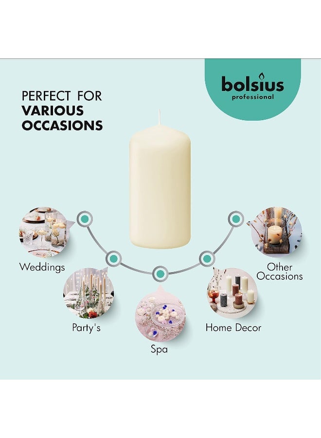 BOLSIUS Ivory Pillar Candles 20 Pack 2x4 inch Pillar Candle Set 20 Hours Dripless Smokeless Clean Burning Dinner Candles Premium Europen Quality Palm Oil Free 0 Animal Fat Party Candles - Image 5