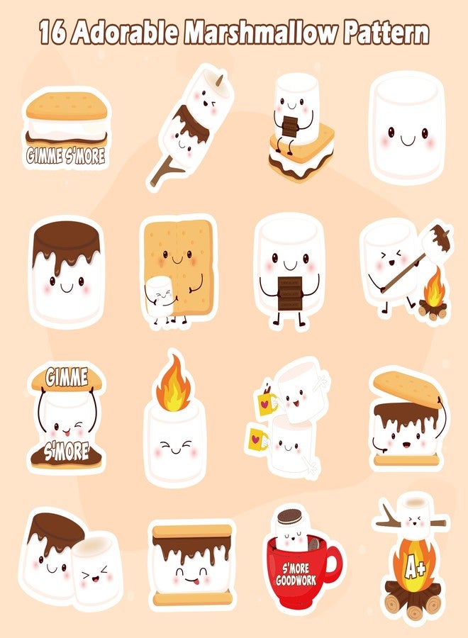 A1diee 1000Pcs Marshmallow Stickers in 2 Rolls with 16 Patterns Cute Marshmallow Motivational Self-Adhesive Decals for Teacher Reward Party Favor Supplies Gift Bag Water Bottle Scrapbooking Decoration - Image 3