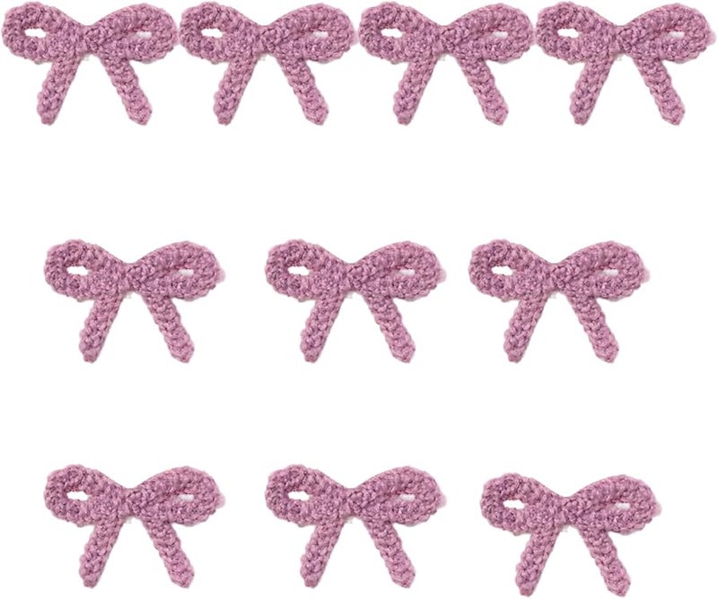 بقع تطريز أرجوانية فاتحة على شكل ربطة عنق مخيطة لتطبيقها على الملابس والسترات 10 قطع - Image 1