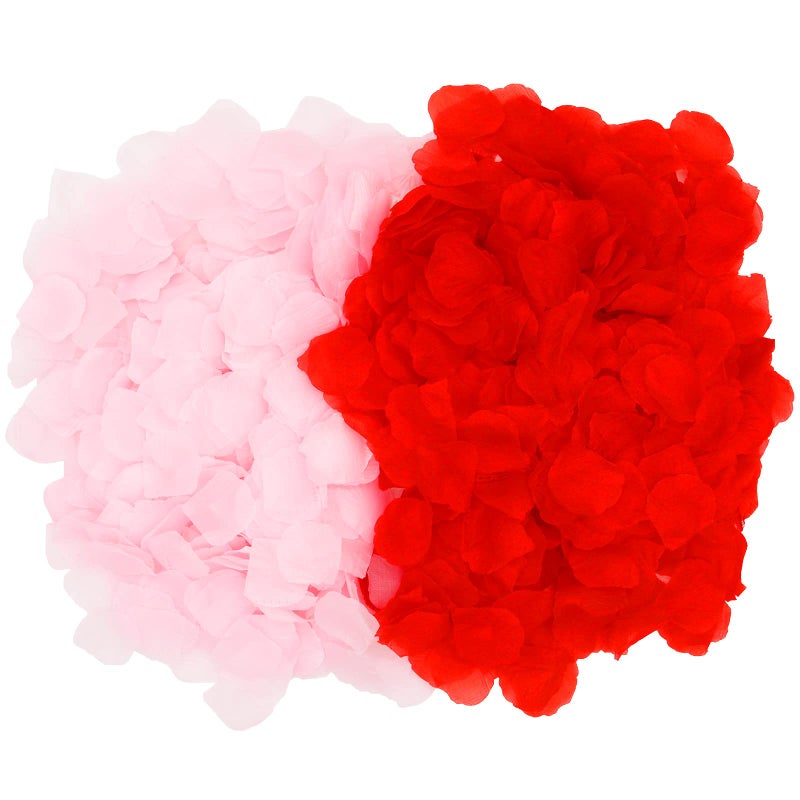 1200 Pieces RedPink Rose Petals Artificial Rose Flowers NoTaste Emulation Rose Petals for Romantic Scenes Wedding Anniversary birthday Confession Decoration Waterproof and Do Not Fade