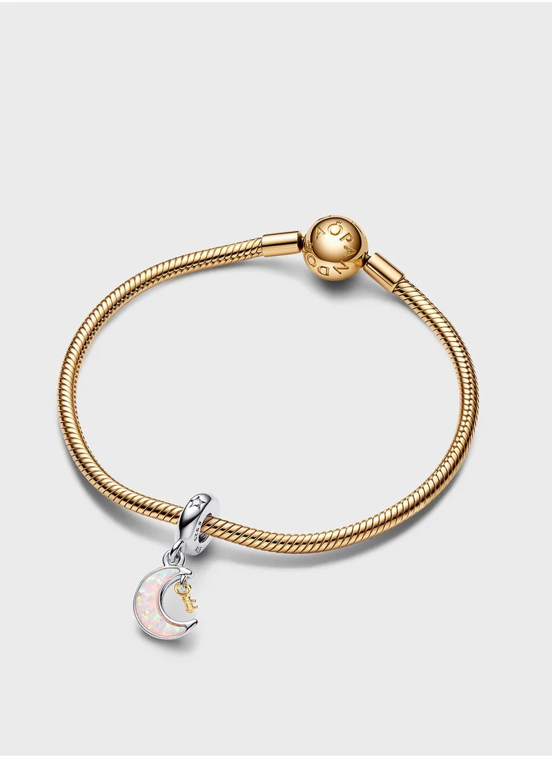 PANDORA Two-Tone Key & Moon Dangle Charm