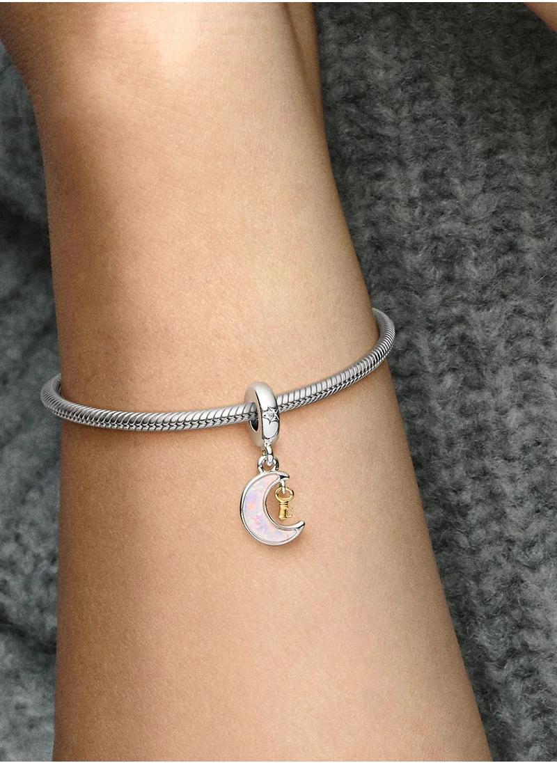 PANDORA Two-Tone Key & Moon Dangle Charm