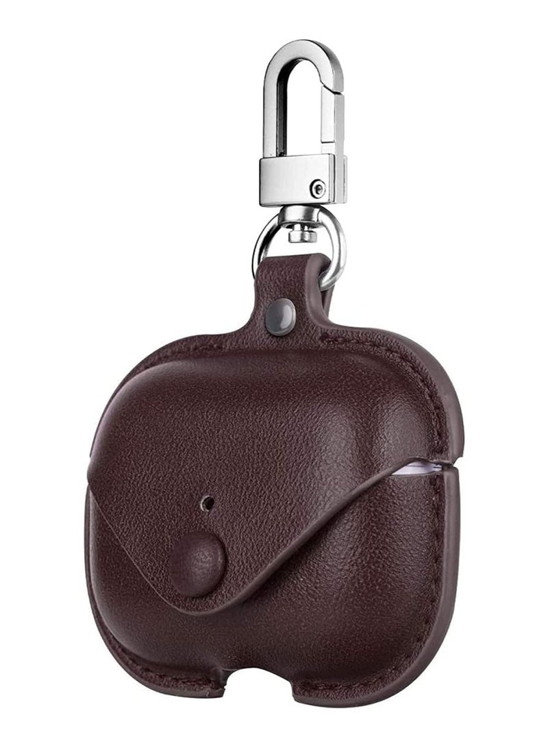 حافظة جلدية أصلية متوافقة مع حافظة AirPods Pro، غطاء واقي لسماعات Apple AirPods Pro، غطاء جلد ناعم مع خطاف سلسلة المفاتيح - Image 1