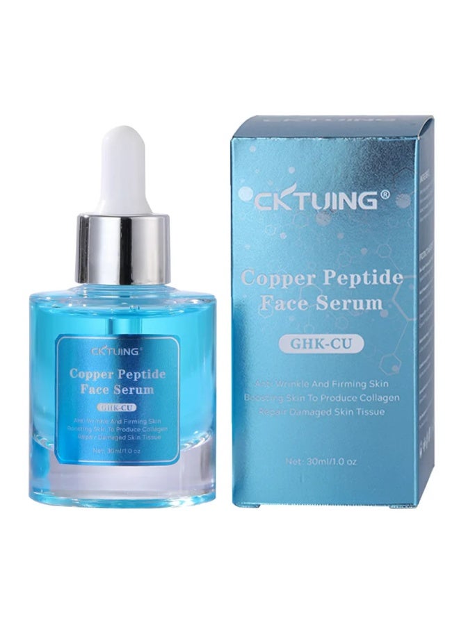 CKTUING Blue Copper Peptide Face Serum – Anti-Aging, Collagen Boosting & Hydrating Face Serum – Smooths Wrinkles, Fine Lines & Dull Skin – For All Skin Types – 1 fl oz - Image 1