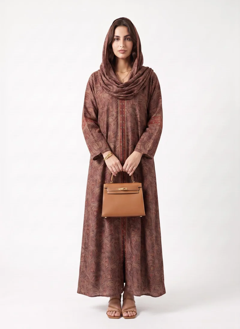 Hadiyath Al Madinah Mosaic Printed Abaya - HM