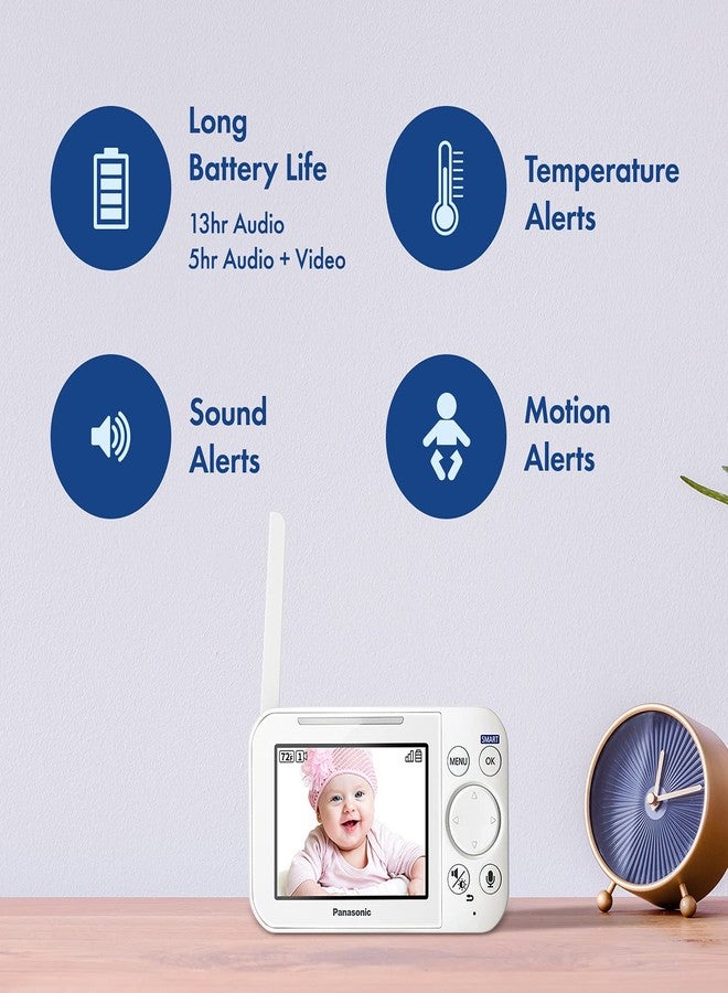 Panasonic Baby Monitor with Camera and Audio, 3.5” Color Video, Extra Long Range, Secure Connection, 2-Way Talk, Soothing Sounds, Remote Pan, Tilt, Zoom - 1 Camera - KX-HN4101W (White) - Image 5