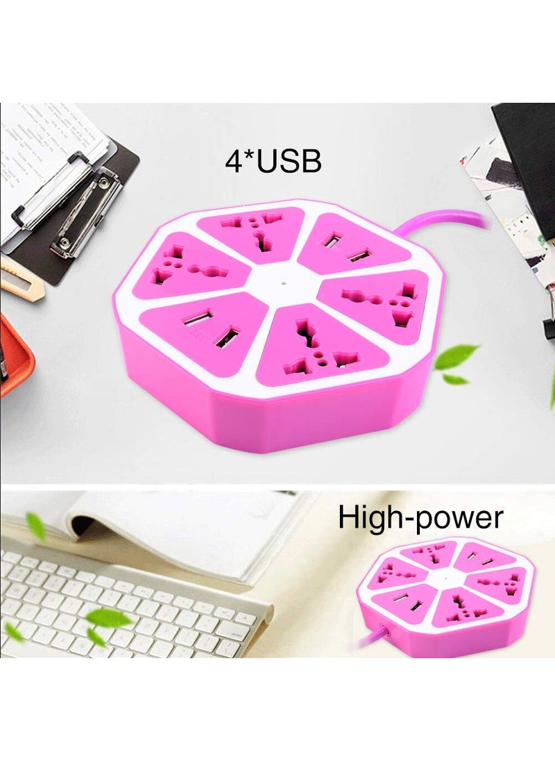 Storia STORIA Hexagon Socket Extension Cord Board with 4 USB 20Amp Charging Point for Home Offices Universal Multi Plug Point Extension Board Random Colour  - Image 4